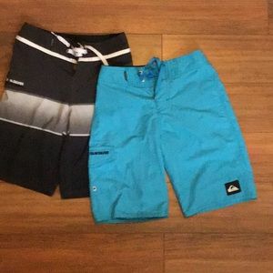 Two pair Quicksilver swim shorts.